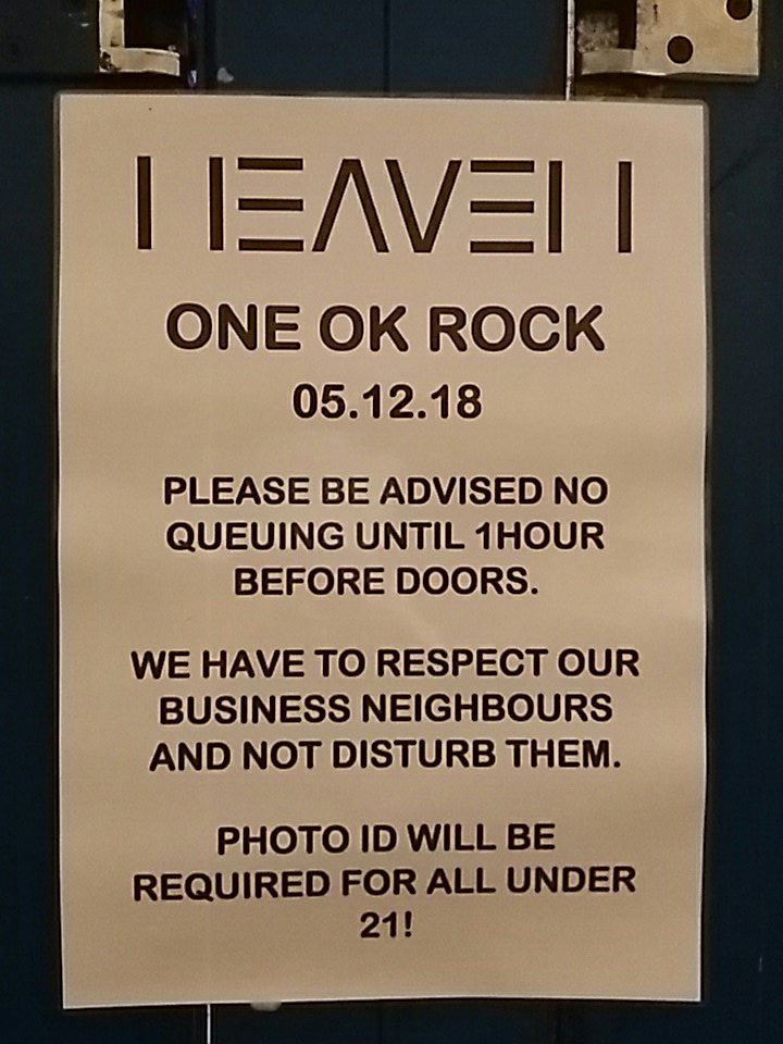 ワンオク セトリ イギリス ロンドン公演「ONE OK ROCK EUROPEAN TOUR 2018」ファンブログ